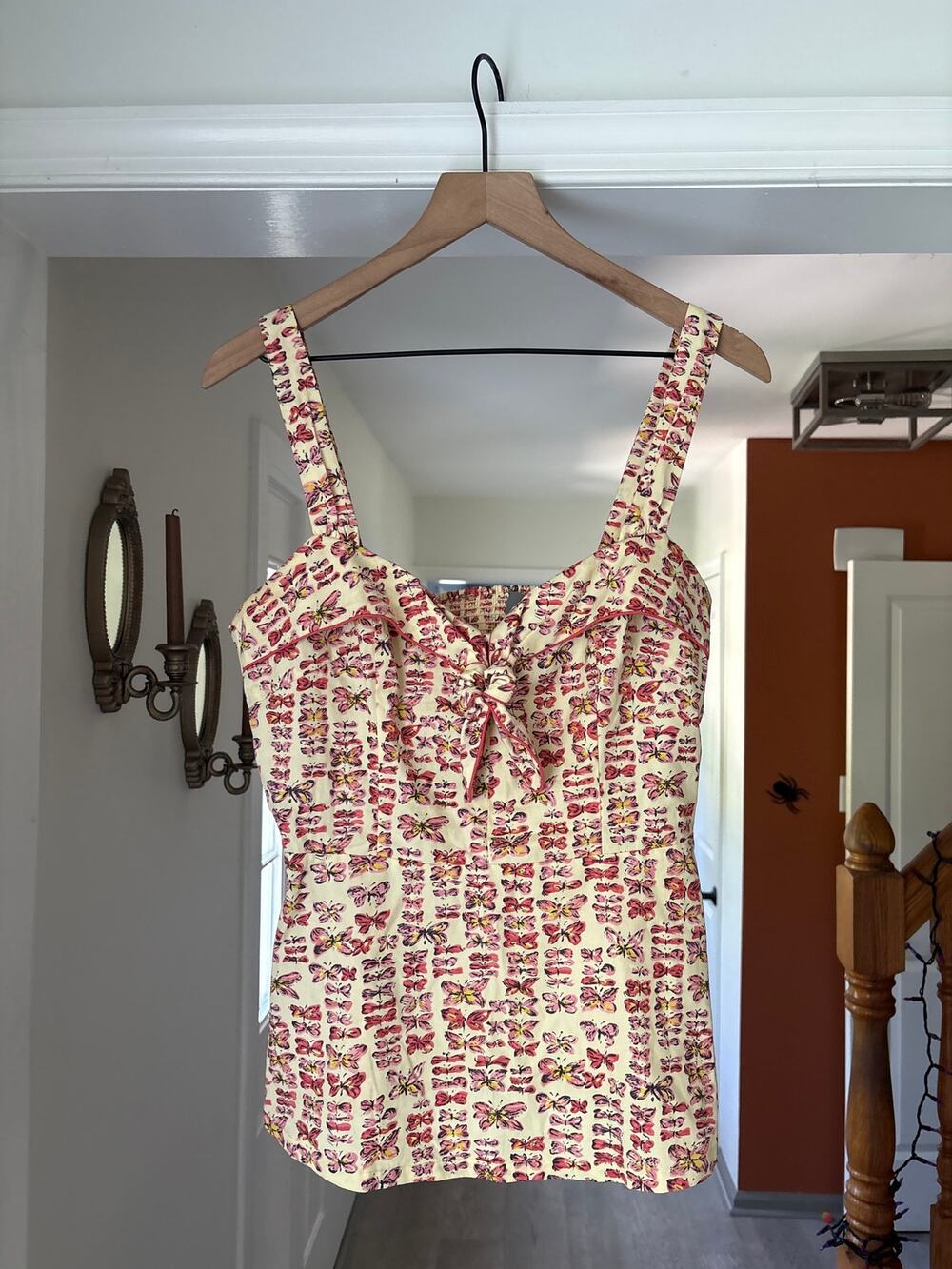Anthropologie | Girls from Savoy Butterfly Tank Top Size 10 Prairie Cottagecore